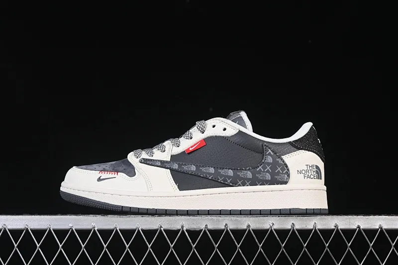 All categories Air Jordan Jordan series basketball shoes Air Jordan 1 Low High-end customized low-top sneakers Travis Scott x Fragment Design x Air Jordan 1 Low OG SP AJ1 Joe 1 North Face joint printed beige and black woven label low-top cultural casual sneakers QW5088-205